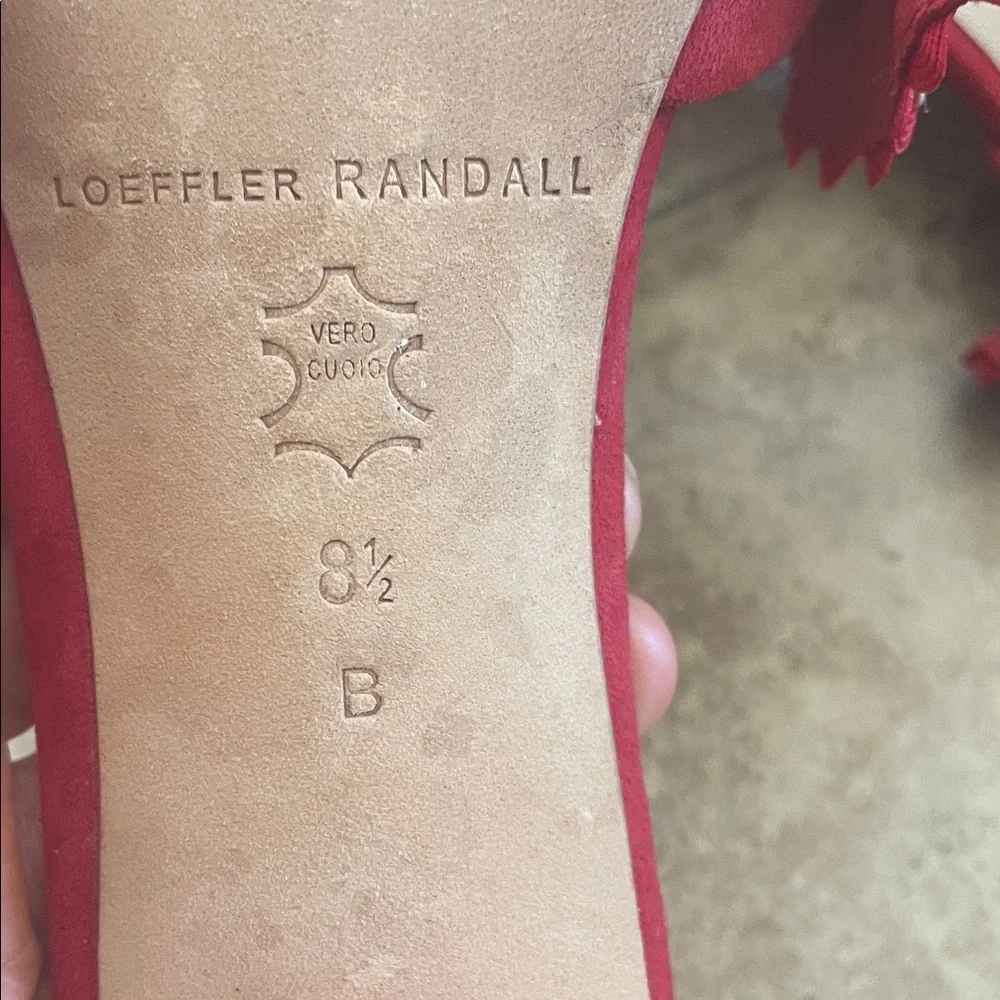 Loeffler Randall Red Ruffle Slide Sandals - Picture 9 of 10